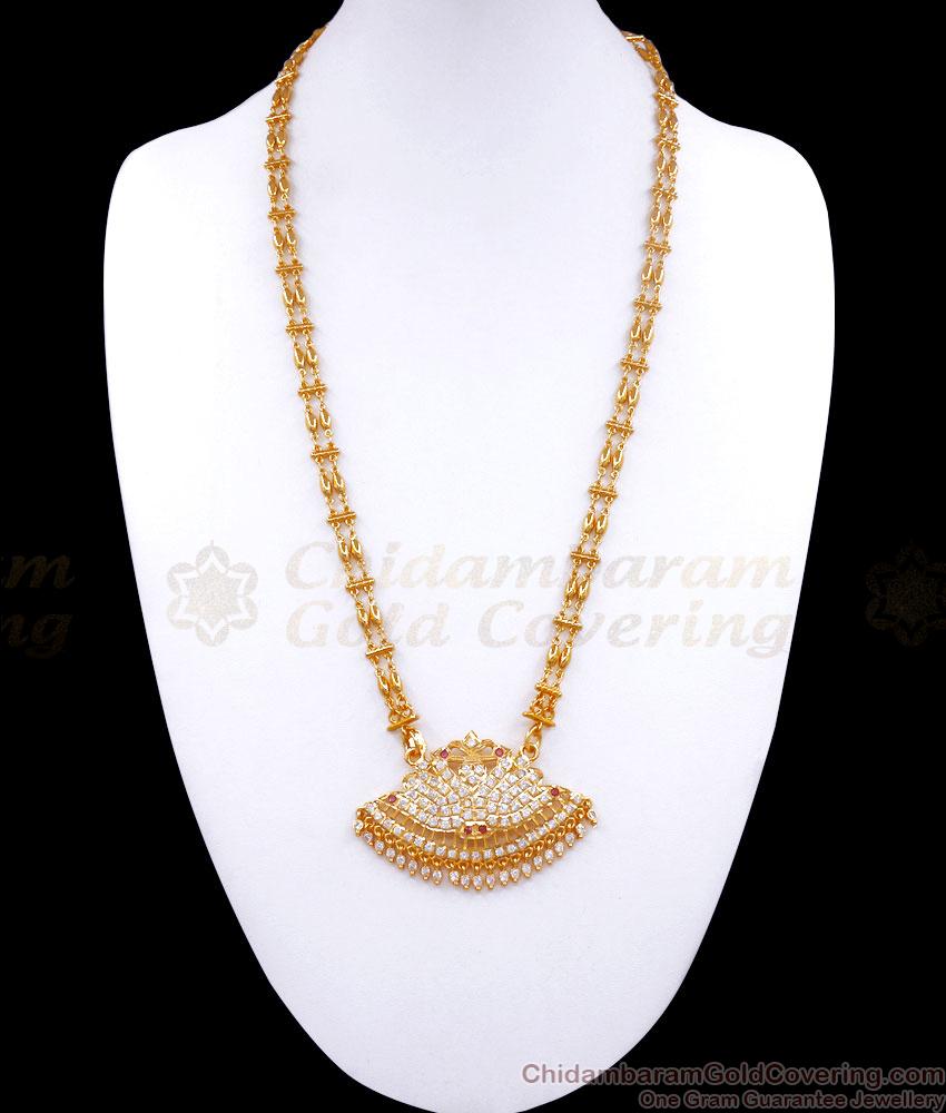 Heavy 5 Metal Dollar Gold Chain Double Line Chain Beads Designs BGDR1126