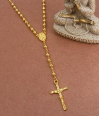 Christ Cross 1 Gram Gold Chain Christian Dollar Malai BGDR1127-LG Christ Cross 1 Gram Gold Chain Christian Dollar Malai BGDR1127-LG