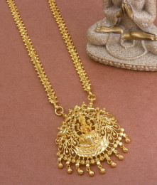 Plain Lakshmi Pendant long Gold Plated Dollar Chain Shop Online BGDR1128 Plain Lakshmi Pendant long Gold Plated Dollar Chain Shop Online BGDR1128