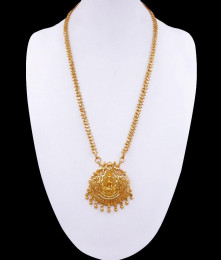 Plain Lakshmi Pendant long Gold Plated Dollar Chain Shop Online BGDR1128 Plain Lakshmi Pendant long Gold Plated Dollar Chain Shop Online BGDR1128