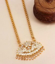 Traditional 5 Metal Impon Dollar Lotus Swan Design With Chains BGDR1135-Lg Traditional 5 Metal Impon Dollar Lotus Swan Design With Chains BGDR1135-Lg