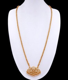 Traditional 5 Metal Impon Dollar Lotus Swan Design With Chains BGDR1135-Lg Traditional 5 Metal Impon Dollar Lotus Swan Design With Chains BGDR1135-Lg