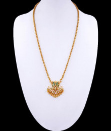 Peacock Multi Stone Impon Dollar Chain With Price BGDR1137 Peacock Multi Stone Impon Dollar Chain With Price BGDR1137