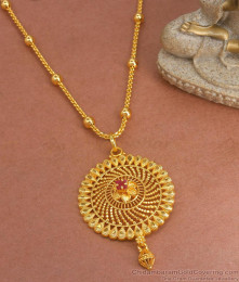 Regular Wear 1 Gram Gold Dollar With Beaded Chain BGDR1145 Regular Wear 1 Gram Gold Dollar With Beaded Chain BGDR1145