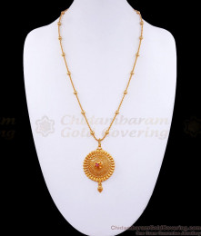 Regular Wear 1 Gram Gold Dollar With Beaded Chain BGDR1145 Regular Wear 1 Gram Gold Dollar With Beaded Chain BGDR1145