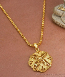 Regular Wear One Gram Gold Dollar Chain Floral Plain Design BGDR1153 Regular Wear One Gram Gold Dollar Chain Floral Plain Design BGDR1153