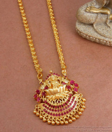 Ruby Stone Gold Covering Lakshmi Dollar Chain BGDR1162 Ruby Stone Gold Covering Lakshmi Dollar Chain BGDR1162