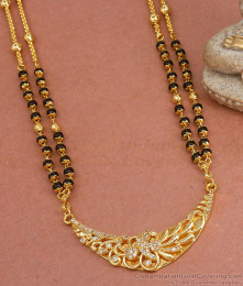 Long Black Beaded Gold Modern Mangalsutra Collections BGDR1164 Long Black Beaded Gold Modern Mangalsutra Collections BGDR1164