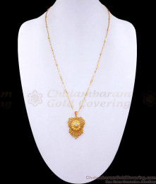 Long Gold Chain With Heart Dollar White Stone Jewelry BGDR1170 Long Gold Chain With Heart Dollar White Stone Jewelry BGDR1170