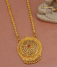 Single Ruby Stone Gold Plated Dollar Chain Women Fashion Jewelry BGDR1199 Single Ruby Stone Gold Plated Dollar Chain Women Fashion Jewelry BGDR1199