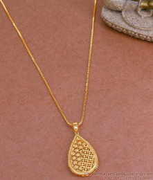 One Gram Gold Cutwork Design Pendant With Long Chain BGDR1224 One Gram Gold Cutwork Design Pendant With Long Chain BGDR1224