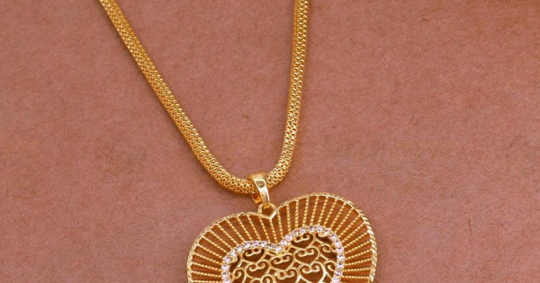 South Indian Wedding Heart Dollar Chain 1 Gram Gold Jewellery BGDR1234