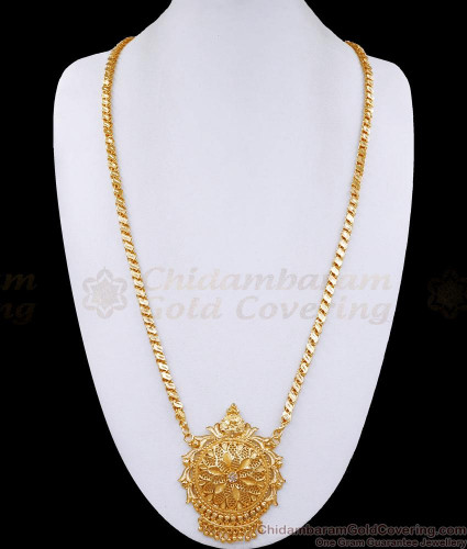 Ladies long chain gold sales