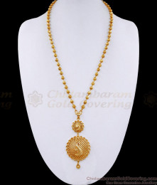 New Model One Gram Gold Dual Peacock Dollar With Beads Chain BGDR1253 New Model One Gram Gold Dual Peacock Dollar With Beads Chain BGDR1253