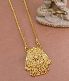 Unique Bollywood Fashion Gold Medium Size Dollar Chain For Women BGDR1256 Unique Bollywood Fashion Gold Medium Size Dollar Chain For Women BGDR1256