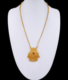 Unique Single Ruby Stone Gold Imitation Dollar With Snake Chain BGDR1260 Unique Single Ruby Stone Gold Imitation Dollar With Snake Chain BGDR1260