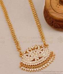 Full White Stone Impon Dollar Swan Design With Chain BGDR1282 Full White Stone Impon Dollar Swan Design With Chain BGDR1282