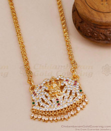 Real Gold Finish Panchaloha Dollar Chain Gajalakshmi Design BGDR1294 Real Gold Finish Panchaloha Dollar Chain Gajalakshmi Design BGDR1294