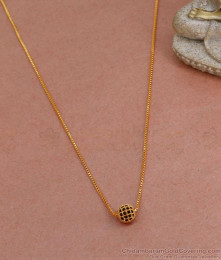 Buy Black Stone Gold Plated Ball Pendant Long Chain Online BGDR1307 Buy Black Stone Gold Plated Ball Pendant Long Chain Online BGDR1307
