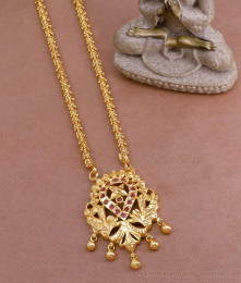 Beautiful Ruby Stone Gold Finish Dollar Chain With Price Online BGDR1311