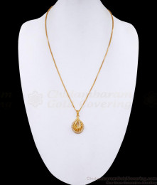 Attractive Mango Design Diamond Pendant Chain For Office Wear BGDR1321