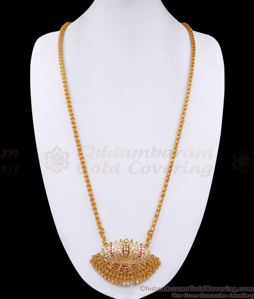 30 Inch Long Real Impon Gold Plated Lotus Dollar Chain For Women BGDR1327-Lg 30 Inch Long Real Impon Gold Plated Lotus Dollar Chain For Women BGDR1327-Lg