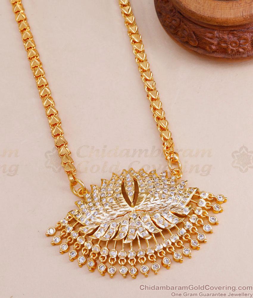 30 Inch Long Premium Impon Panchaloha Lotus Dollar Heart Chain BGDR1329-Lg 30 Inch Long Premium Impon Panchaloha Lotus Dollar Heart Chain BGDR1329-Lg