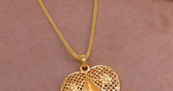 30 Inch Long New Model Heart Shaped Dollar With Thin Gold Chain For ...