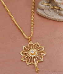 Ad Stone Floral Gold Imitation Dollar With Chain For Ladies BGDR1355