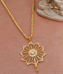 Ad Stone Floral Gold Imitation Dollar With Chain For Ladies BGDR1355