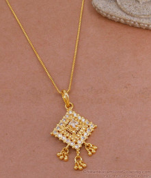 Stylish Hanging Beads Gold Imitation White Stone Dollar Chain BGDR1359