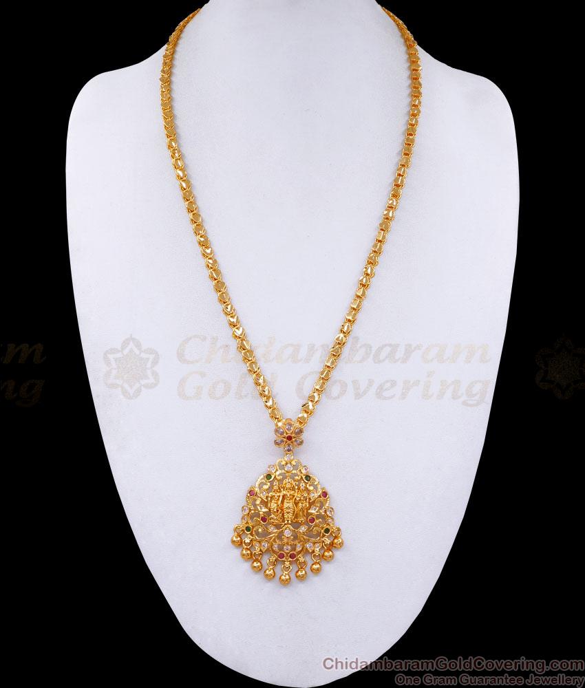 Lord Ram Lakshman Sita Gold Pendant Multi Stone Design With Heart Chain BGDR1363 Lord Ram Lakshman Sita Gold Pendant Multi Stone Design With Heart Chain BGDR1363