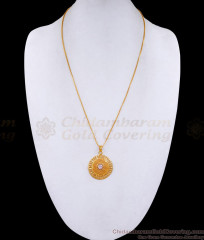 Latest Micro Gold Plated Ad Stone Round Dollar With Thin Chain BGDR1375 Latest Micro Gold Plated Ad Stone Round Dollar With Thin Chain BGDR1375