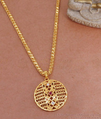 Attractive Ruby White Stone Round Dollar Chain Daily Wear BGDR1392