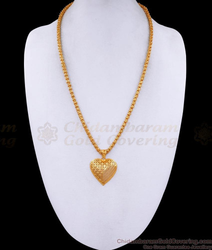 Trendy Heart Shaped Gram Gold Heart Shaped Dollar Chain BGDR1400
