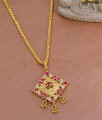 Beautiful Ruby White Stone Gold Dollar Chain for Women BGDR1403 Beautiful Ruby White Stone Gold Dollar Chain for Women BGDR1403