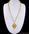 Beautiful Ruby White Stone Gold Dollar Chain for Women BGDR1403 Beautiful Ruby White Stone Gold Dollar Chain for Women BGDR1403