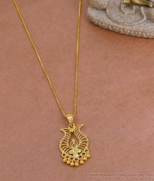 Buy Pure Gold Tone Small Floral Dollar Chain Daily Wear Design BGDR1405