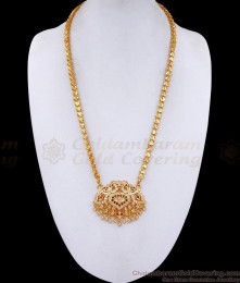 Premium Impon Peacock Dollar Multi Stone Design With Heart Chain BGDR1411