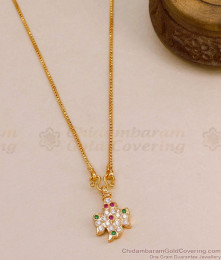 Traditional Small Impon Sangu Pendant With Gold Plated Chain BGDR1412