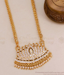 Beautiful Full White Stone Impon Lotus Dollar Chain For Women BGDR1413