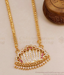 Original Impon Panchaloha Lotus Dollar With Gold Chain BGDR1415