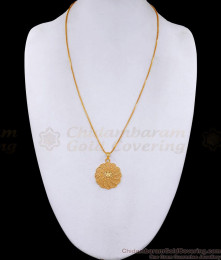 Buy Plain One Gram Gold Floral Dollar With Thin Chain Online BGDR1428
