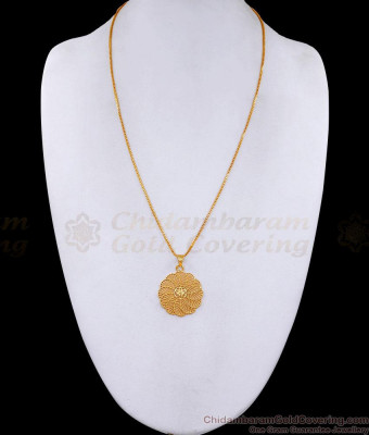 Buy Plain One Gram Gold Floral Dollar With Thin Chain Online BGDR1428