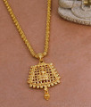Regular Use Plain Gold Plated Lakshmi Dollar With Chain For Women BGDR1433 Regular Use Plain Gold Plated Lakshmi Dollar With Chain For Women BGDR1433