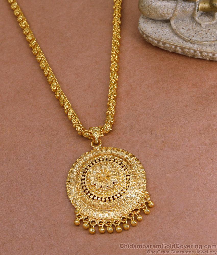 Premium Quality 1 Gram Gold Floral Design Round Dollar Chain BGDR1439 Premium Quality 1 Gram Gold Floral Design Round Dollar Chain BGDR1439