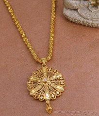 New Arrival One Gram Gold White Stone Dollar Chain Shop Online BGDR1443