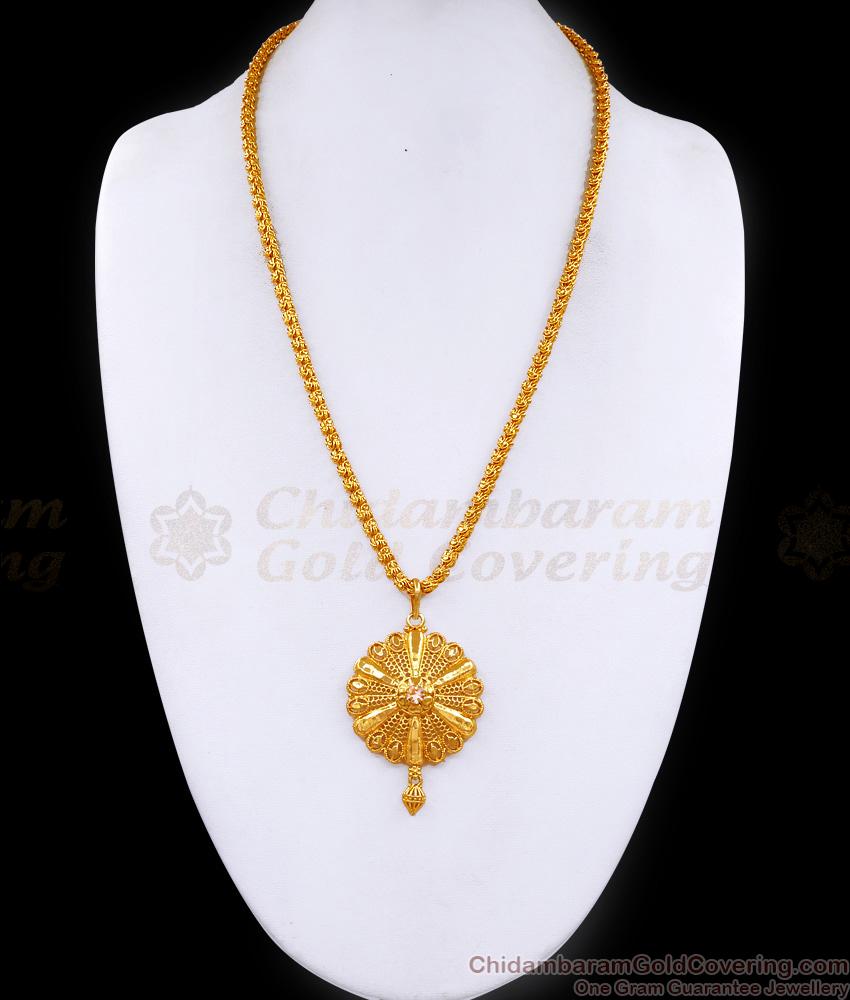New Arrival One Gram Gold White Stone Dollar Chain Shop Online BGDR1443 New Arrival One Gram Gold White Stone Dollar Chain Shop Online BGDR1443