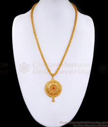 Single Ruby Stone Micro Gold Plated Dollar Chain Wedding Jewelry BGDR1445