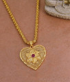 30 Inch Long Attractive Gold Plated Heart Shaped Pendant Chain Ruby Stone BGDR1447-Lg 30 Inch Long Attractive Gold Plated Heart Shaped Pendant Chain Ruby Stone BGDR1447-Lg